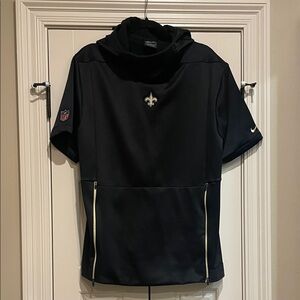 Nike Black Short Sleeve Hoodie with Saints Logo